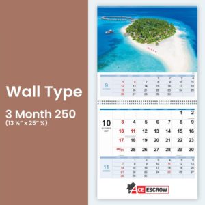 250 Series - 3 Months Wall Calendar