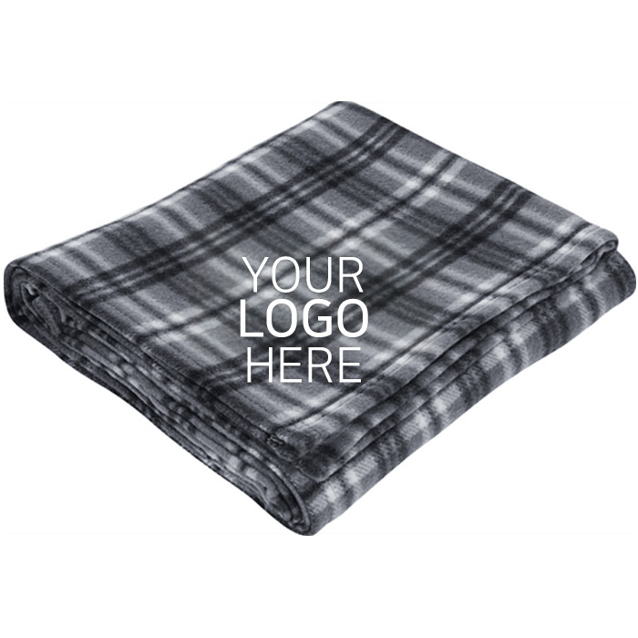 PlaidFleeceBlanket-black
